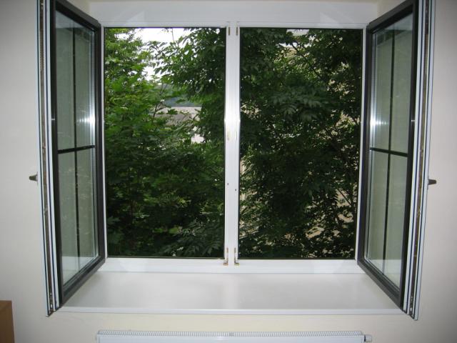 Blick ins Grüne vom Schlafzimmerfenster