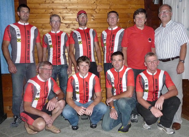 Radteam Prefa Raika
Hinten: Fahrafellener Jürgen, Schramml Martin, Wöckl Walter, Hochreiter Rainer, Schafrath Albert, Zauner Jo